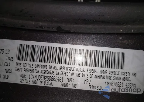 2016 Jeep Compass High Altitude Edition z USA, uszkodzony, nr VIN 1C4NJDEB2GD802461